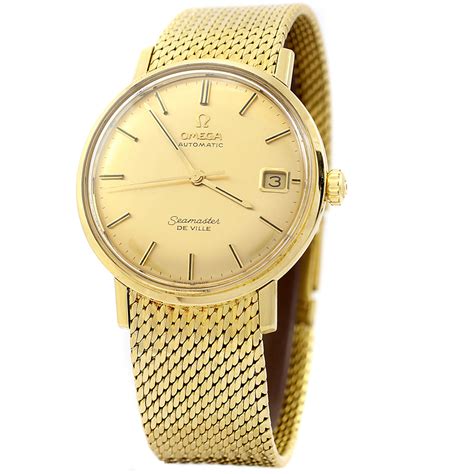 omega 18cct gold watch de ville|Omega De Ville watch value.